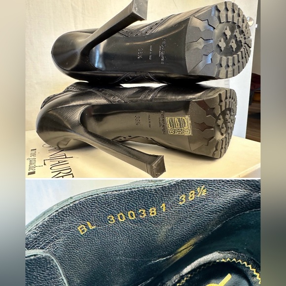 COPY - COPY - Auth YSL TRIBTOO Platform Leather Heels Boots Lace Up Black , 38.… - Picture 9 of 10